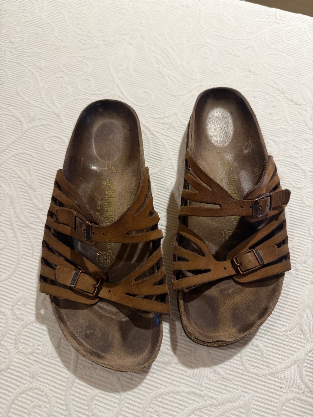 Birkenstock Brown Multi-Strap Slide Sandals